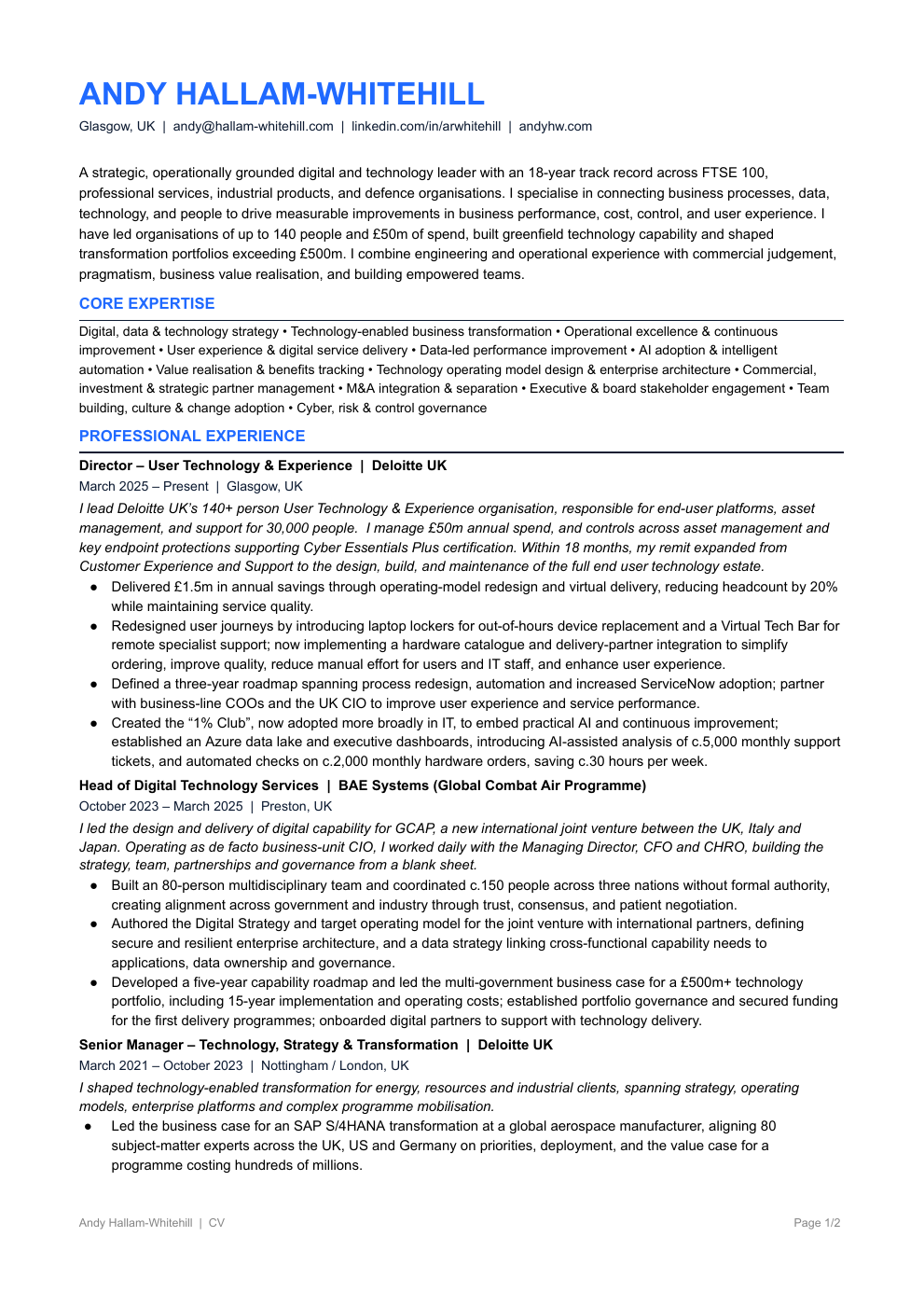 CV page 1 of 2